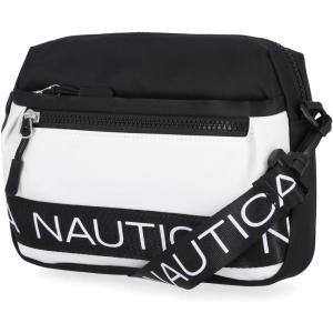 imageNautica Nylon Bean crossbodyBelt Bag adjustable shoulder strapBlackWhite