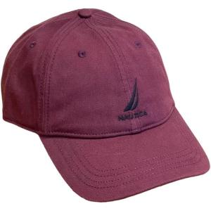 imageNautica mens Classic Logo Adjustable Baseball Cap HatBurgundy