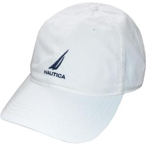 imageNautica mens Classic Logo Adjustable Baseball Cap HatWhite