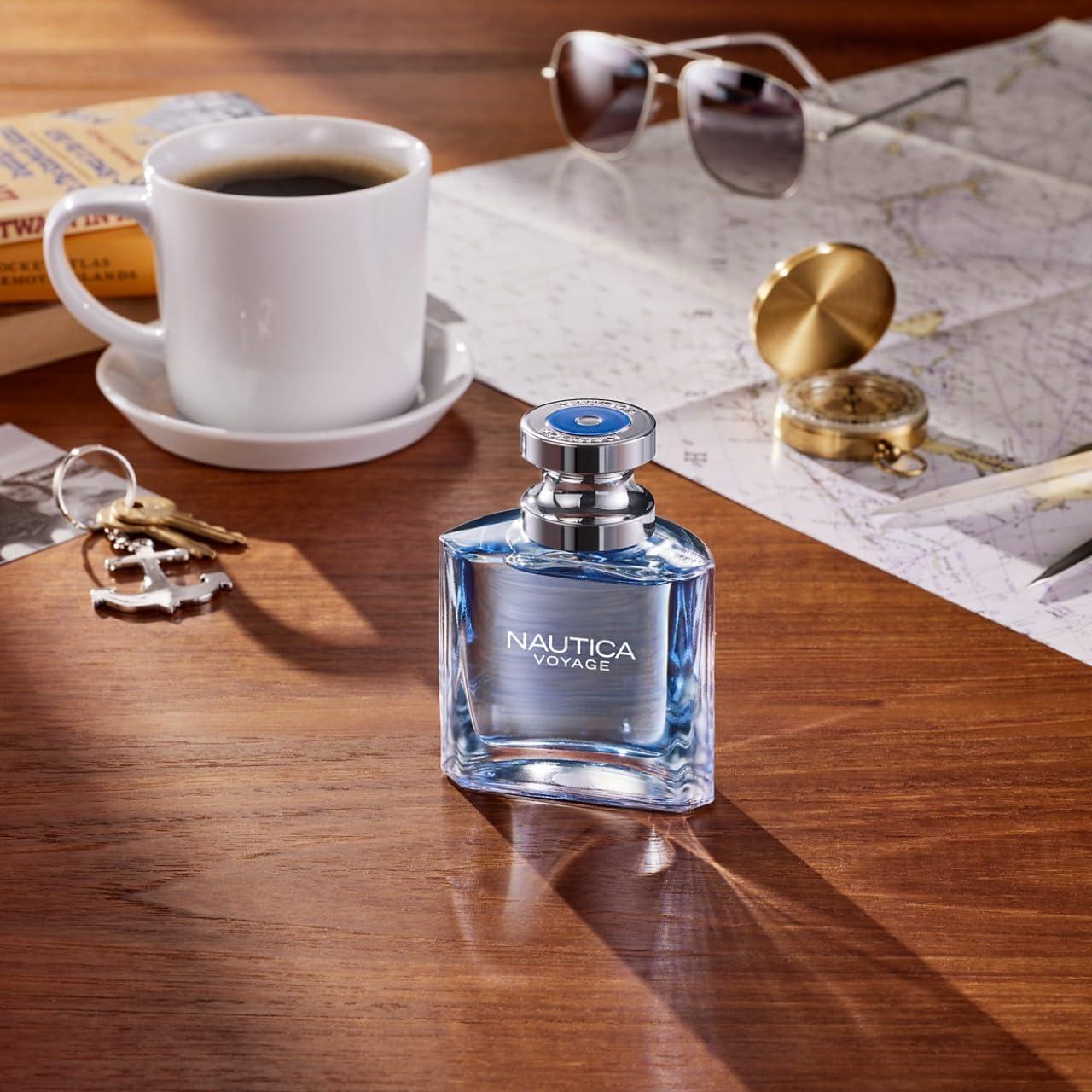 imageNautica Voyage Intense Eau de Toilette 16 fl oz Pack of 1 Notes of Vetiver Smokey Leather Mimosa Mens Fragrance Long Lasting Everyday Fragrance Travel SizeNautica Voyage