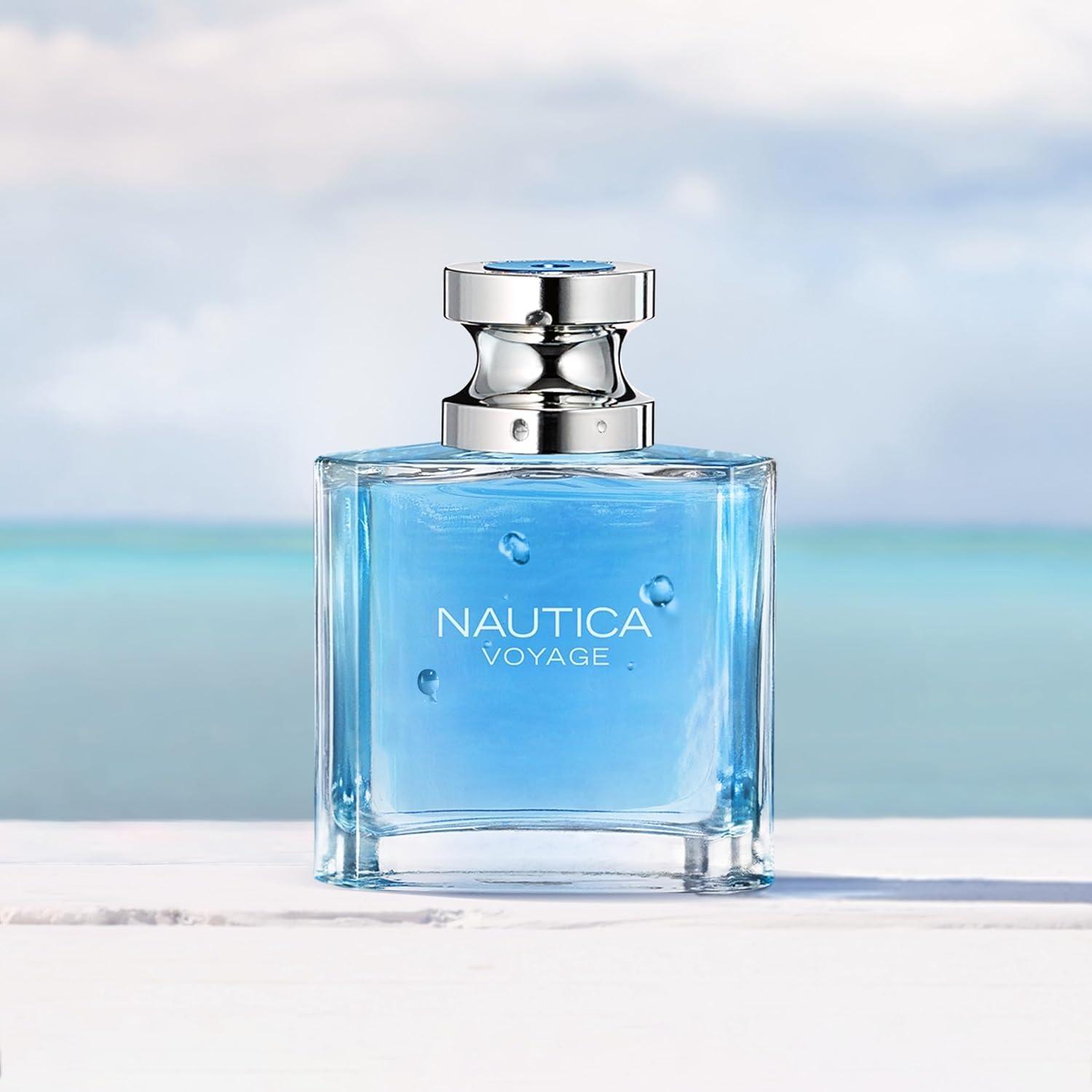 imageNautica Voyage Intense Eau de Toilette 16 fl oz Pack of 1 Notes of Vetiver Smokey Leather Mimosa Mens Fragrance Long Lasting Everyday Fragrance Travel SizeNautica Voyage
