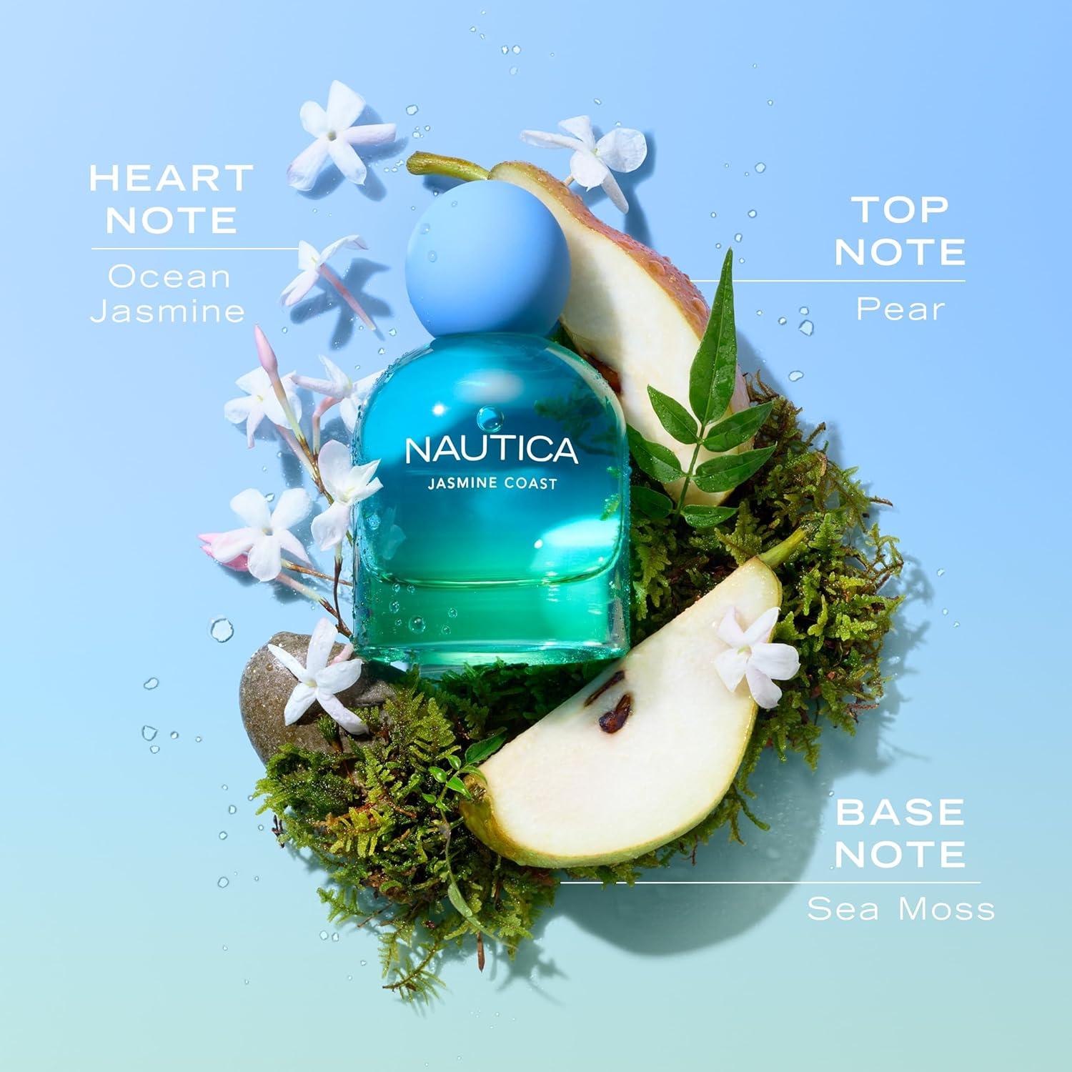 imageNautica for Her Jasmine Coast Eau De Parfum 16 Fl Oz Pack of 1 Notes of Pear Jasmine and Musk Womens Fragrance Long Lasting MoodBoosting Fragrance Vegan Formula Travel Size16 Fl Oz Pack of 1