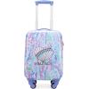 imageNautica Kids Luggage  18quot Airline Approved Rolling Hardside Upright Carryon Suitcase with Wheels Pastel ShellPastel Shell