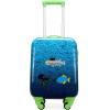imageNautica Kids Luggage  18quot Airline Approved Rolling Hardside Upright Carryon Suitcase with Wheels Pastel ShellSubmarine Journey