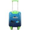 imageNautica Kids Luggage  18quot Airline Approved Rolling Hardside Upright Carryon Suitcase with Wheels Pastel ShellSubmarine Journey