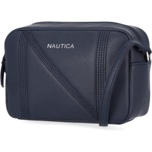 imageNautica Womens Candid Camera Adjustable Crossbody BagVariegated Logo Embossed Black