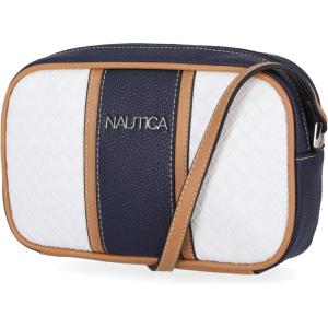 imageNautica Womens Candid Camera Adjustable Crossbody BagWhite Woven