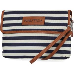 imageNautica Womens RFID Blocking Mini CrossbodyIndigoBoneSand