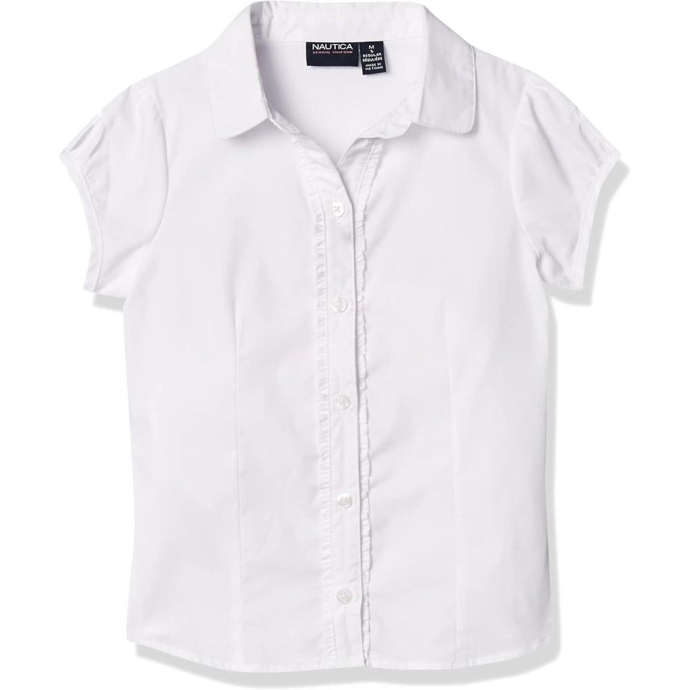 imageNautica Girls Short Sleeve BlouseWhite