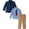 imageNautica Baby Boys 4Piece Suit Set with Dress Shirt Jacket Pants and TieNavyKhaki