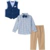 imageNautica Baby Boys 4Piece Suit Set with Dress Shirt Vest Pants and Bow TieFlag Blue
