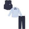 imageNautica Baby Boys 4Piece Suit Set with Dress Shirt Vest Pants and Bow TieTanzanite