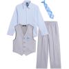 imageNautica Baby Boys 4Piece Suit Set with Dress Shirt Vest Pants and TieMouse Grey