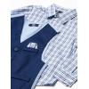 imageNautica Boys 4Piece Formal Suit Set with Vest Pants Collared Dress Shirt and TieKhakiNavy
