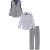 imageNautica Boys 4Piece Formal Suit Set with Vest Pants Collared Dress Shirt and TieTanzanite