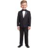 imageNautica Boys 4Piece Tuxedo Set with Dress Shirt Bow Tie Jacket and PantsBlack Tuxedo