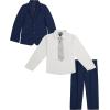 imageNautica Boys 4Piece Tuxedo Set with Dress Shirt Bow Tie Jacket and PantsBright Blue