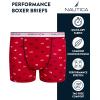 imageNautica Boys Stretch Performance Boxer Briefs 36 Pack  Breathable Underwear for Boys 618Red PrintBlackStripe 6pk
