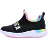 imageNautica Girls SlipOn Sneaker  Athletic Running Kids Shoe for Walking Running Tennis and Sports ToddlerLittle KidBlack Bright Gradient