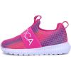 imageNautica Girls SlipOn Sneaker  Athletic Running Kids Shoe for Walking Running Tennis and Sports ToddlerLittle KidBright Pink Rainbow
