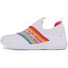 imageNautica Girls SlipOn Sneaker  Athletic Running Kids Shoe for Walking Running Tennis and Sports ToddlerLittle KidWhite Rainbowpierce