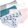 imageNautica Girls Underwear Briefs  5 Pack Comfort Stretch MidWaist Breathable Cotton Underwear Panties for Girls 412Yarn StripeWhiteDusty PinkTeal SuedeTeal Floral