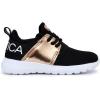 imageNautica Kids Girls Metallic Fashion Sneaker LaceUp Athletic Running Shoe I kappil I Big Kid  Little Kid  ToddlerRose Gold Black