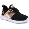 imageNautica Kids Girls Metallic Fashion Sneaker LaceUp Athletic Running Shoe I kappil I Big Kid  Little Kid  ToddlerRose Gold Black