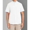 imageNautica Young Mens Uniform Short Sleeve Performance Oxford ButtonDown ShirtWhite