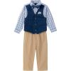 imageNautica Baby Boys 4Piece Suit Set with Dress Shirt Vest Pants and Bow TieFlag Blue
