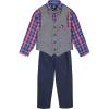 imageNautica Baby Boys 4Piece Suit Set with Dress Shirt Vest Pants and Bow TieNavy Twill