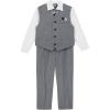 imageNautica Baby Boys 4Piece Suit Set with Dress Shirt Vest Pants and TieLight Grey Deco Sharkskin