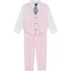 imageNautica Baby Boys 4Piece Suit Set with Dress Shirt Vest Pants and TiePink Seersucker