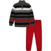 imageNautica Boys 2Piece Quarter Zip Pullover Sweater and Pants SetCharcoal