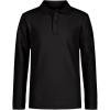 imageNautica Boys School Uniform Long Sleeve Polo Shirt Button Closure Comfortable Breathable FabricBlack