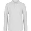 imageNautica Boys School Uniform Long Sleeve Polo Shirt Button Closure Comfortable Breathable FabricWhite