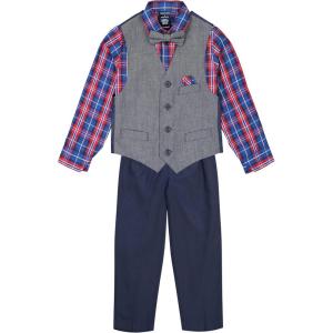 imageNautica Baby Boys 4Piece Suit Set with Dress Shirt Vest Pants and Bow TieNavy Twill