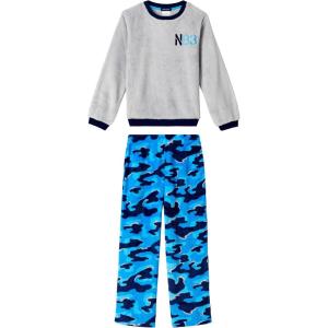 imageNautica Boys Pajama Pants and Fleece Sleep Shirt Sets 2 Piece Velvet Fleece Sweatshirt and Pajamas Pant Set for Boys SleepCamogrey