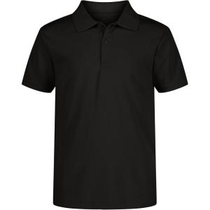 imageNautica Boys School Uniform Short Sleeve Polo Shirt Button Closure Moisture Wicking Performance MaterialBlack