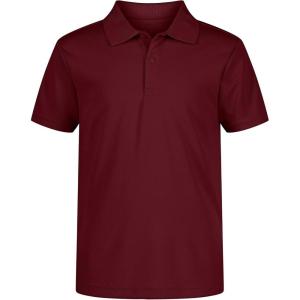 imageNautica Boys School Uniform Short Sleeve Polo Shirt Button Closure Moisture Wicking Performance MaterialBurgundy