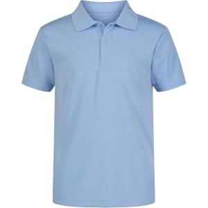 imageNautica Boys School Uniform Short Sleeve Polo Shirt Button Closure Moisture Wicking Performance MaterialLight Blue