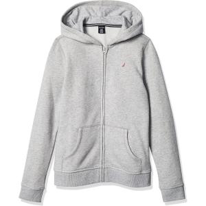 imageNautica Girls Fleece FullZip Hoodie SweatshirtGrey Heather