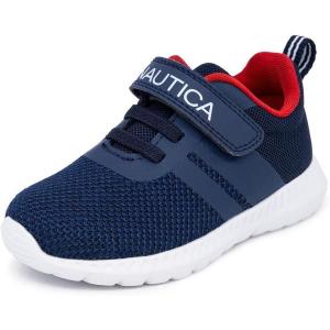 imageNautica Kids Fashion Sneaker Athletic Running Shoe with One Strap Boys  GirlsToddlerLittle KidNavy White