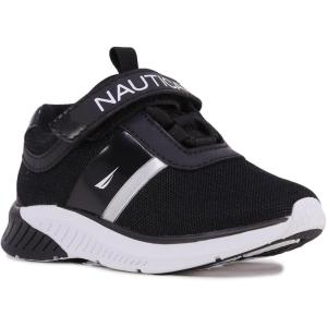 imageNautica Kids Fashion Sneaker Athletic Running Shoe with One Strap Boys  GirlsToddlerLittle KidPond Hopblack Metallic