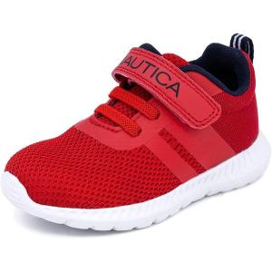 imageNautica Kids Fashion Sneaker Athletic Running Shoe with One Strap Boys  GirlsToddlerLittle KidRed
