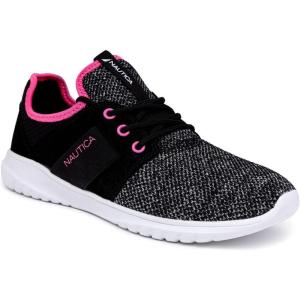 imageNautica Kids Girls Metallic Fashion Sneaker LaceUp Athletic Running Shoe I kappil I Big Kid  Little Kid  ToddlerBlack Neo Pinkprimage