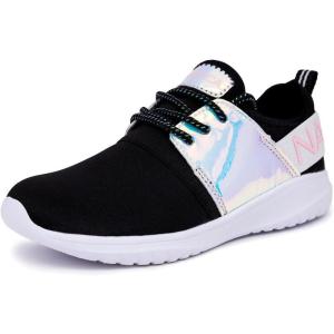 imageNautica Kids Girls Metallic Fashion Sneaker LaceUp Athletic Running Shoe I kappil I Big Kid  Little Kid  ToddlerIridescent Black