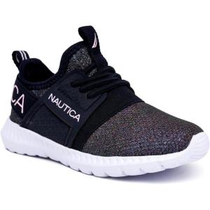 imageNautica Kids Girls Metallic Fashion Sneaker LaceUp Athletic Running Shoe I kappil I Big Kid  Little Kid  ToddlerKappil 4navy Oil Slick