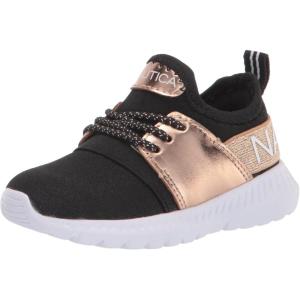 imageNautica Kids Girls Metallic Fashion Sneaker LaceUp Athletic Running Shoe I kappil I Big Kid  Little Kid  ToddlerRose Gold Black