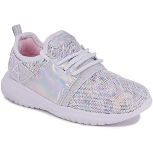 imageNautica Kids Girls Metallic Fashion Sneaker LaceUp Athletic Running Shoe I kappil I Big Kid  Little Kid  ToddlerWhite Silver Multi